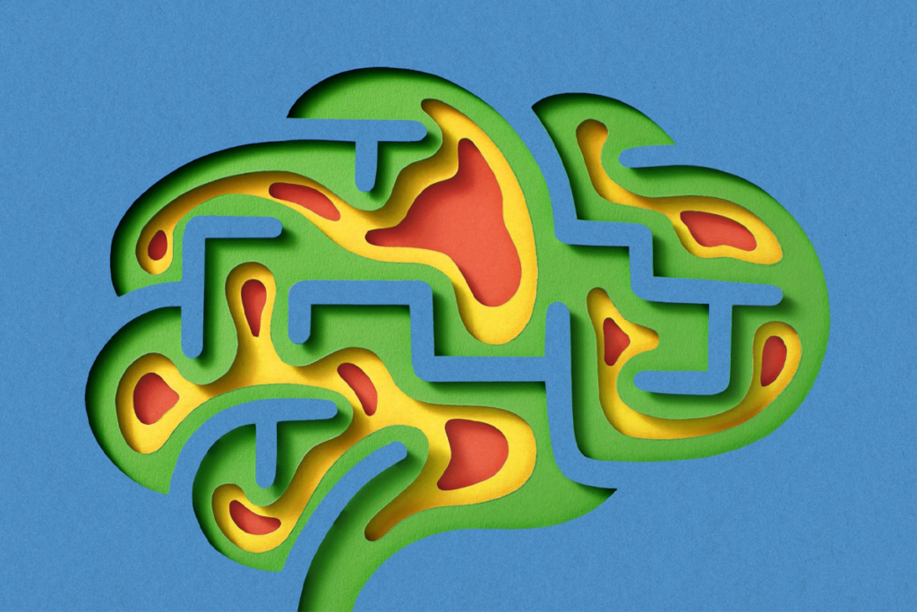 Abstract illustration of a human brain.